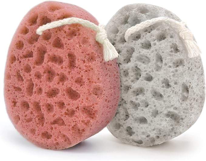 Spongentle Deep Cleansing Body Loofah Sponge, Natural Colors, for Bath and Shower, Multiple Textures for Gentle and Deep Exfoliation, Generous and Rich Lather, (Pack of 2)-VivaGrace Women