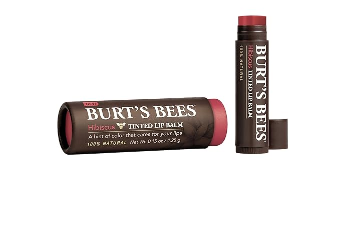 Burt's Bees Tinted Lip Balm, Hibiscus, .15 Ounce (Pack of 2)-VivaGrace Women
