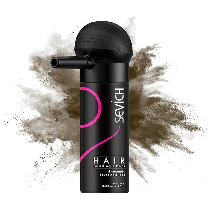 SEVICH Hair Fibers with Spray Applicator - Natural-Looking Hair Thickening Fibers for Men & Women, Instant Fullness, Wind & Water Resistant, Easy Wash Out, 25g (Dark Brown)-VivaGrace Women