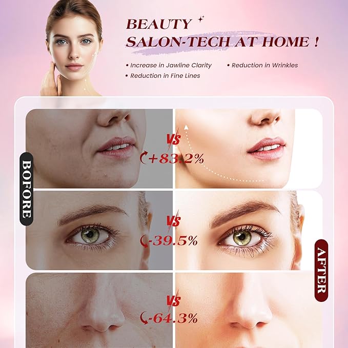 Microcurrent Facial Device, 3 Modes Red Light Therapy for Face and Neck, Skin Care Facial Massager Perfect Gifts for Women Men(Gold)-VivaGrace Women