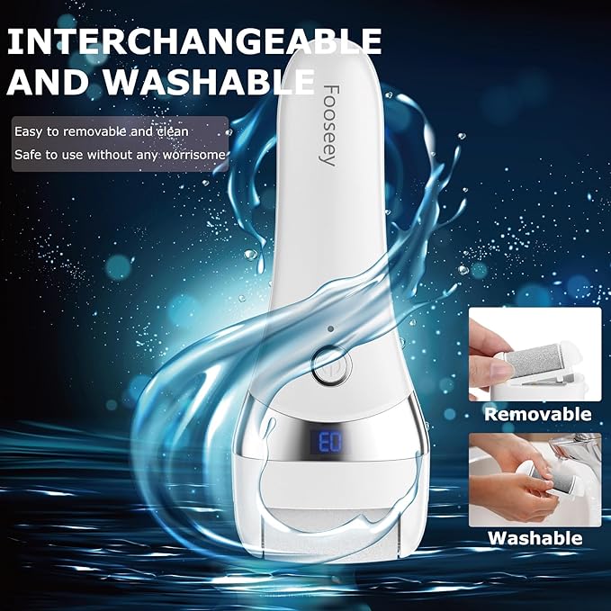 Upgraded Electric Foot Callues Remover, Portable Electric Foot Files with 3 Heads, Rechargeable Feet File for Foot Care, Waterproof Deadskin Remover, Pedicure Tool for Dry and Crack Feet-VivaGrace Women