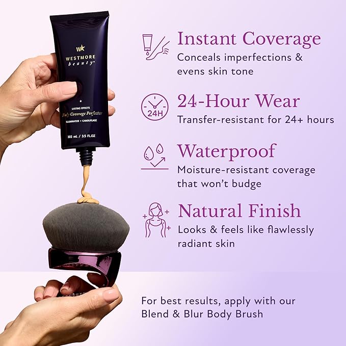 Westmore Beauty Body Coverage Perfector – Waterproof Leg & Body Makeup - Tattoo Cover Up Makeup - 7 Oz (Natural Radiance)-VivaGrace Women