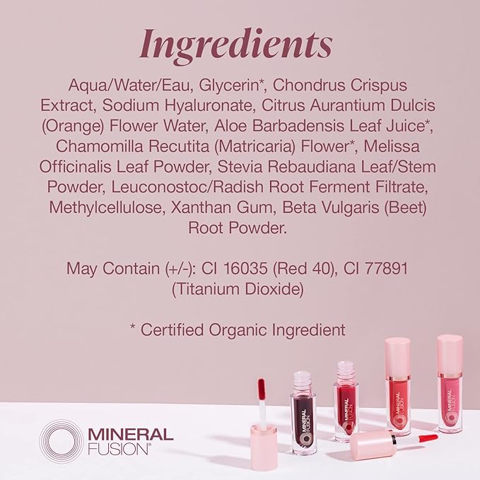 Mineral Fusion 2-in-1 Lip & Cheek Stain Syrah, 0.10 fl oz, Bright Red hydrating, long-lasting, matte lip and cheek color-VivaGrace Women