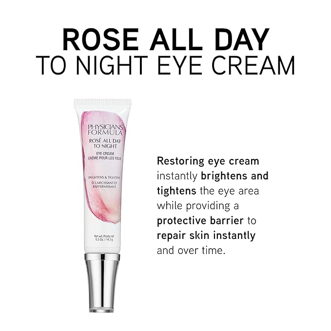Physicians Formula Rosé All Day To Night Eye Cream, Dark Circles, Puffiness, Bags Under Eyes, Wrinkles | Dermatologist Tested, Clinicially Tested, Hypoallergenic-VivaGrace Women