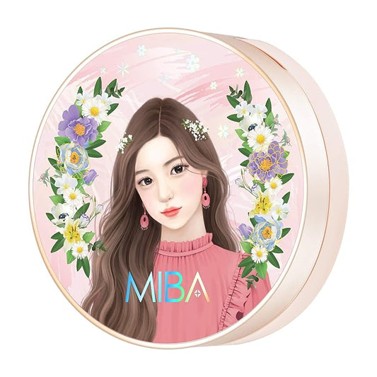 MIBA Ion Calcium Foundation Double Cushion RX 25 g / 0.88 oz Big Cushion SEASON2 Long Lasting Effect for Dewy Skin. Skin moisturizing. Skin tightening relief. Fine coverage. Smooth adhesion (No 23)-VivaGrace Women