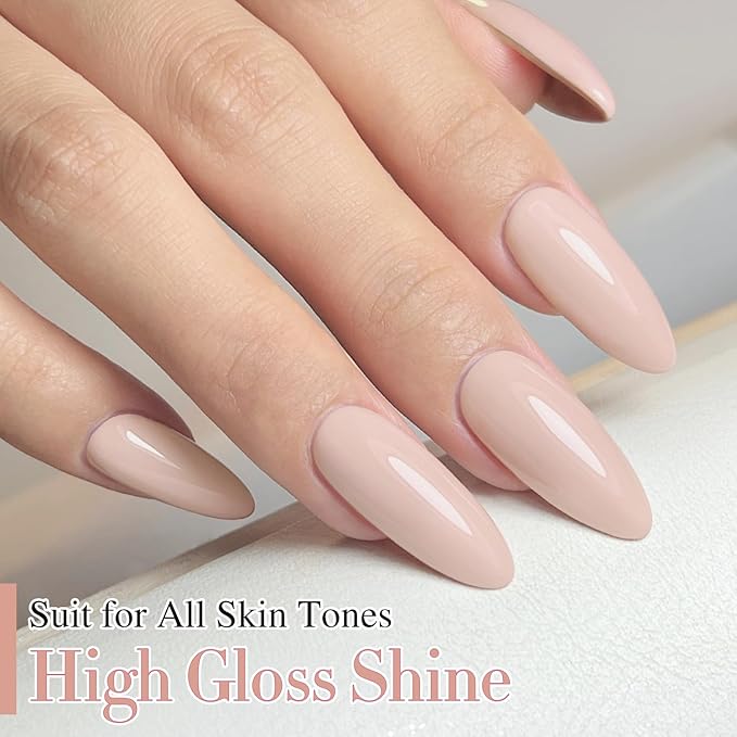 Double Rhythm Gel Polish Translucent Sheer Neutral Natural Light Milky Same Color Same Bottle 15ML Jelly UV Gel Polish Art DIY at Home (Nude Beige-A1119)-VivaGrace Women