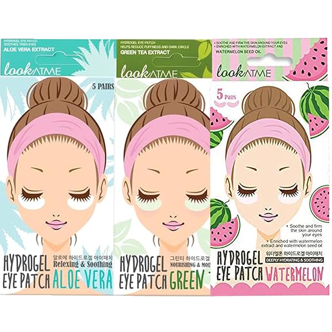 Under Eye Patches for Dark Circles and Puffiness - Korean Skin Care Caffeine Collagen Eye Patches for Puffy Eyes - Hydrogel Eye Patch - Aloe Vera, Watermelon, Green Tea Gel Eye Pads - 75 Pairs-VivaGrace Women