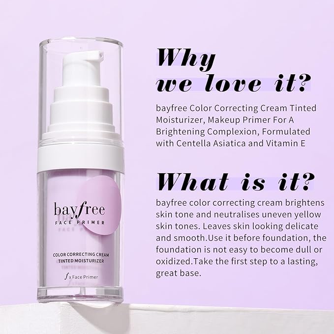 Color Correcting Cream Tinted Moisturizer, Makeup Primer for A Brightening Complexion, Formulated with Centella Asiatica and Vitamin E-VivaGrace Women