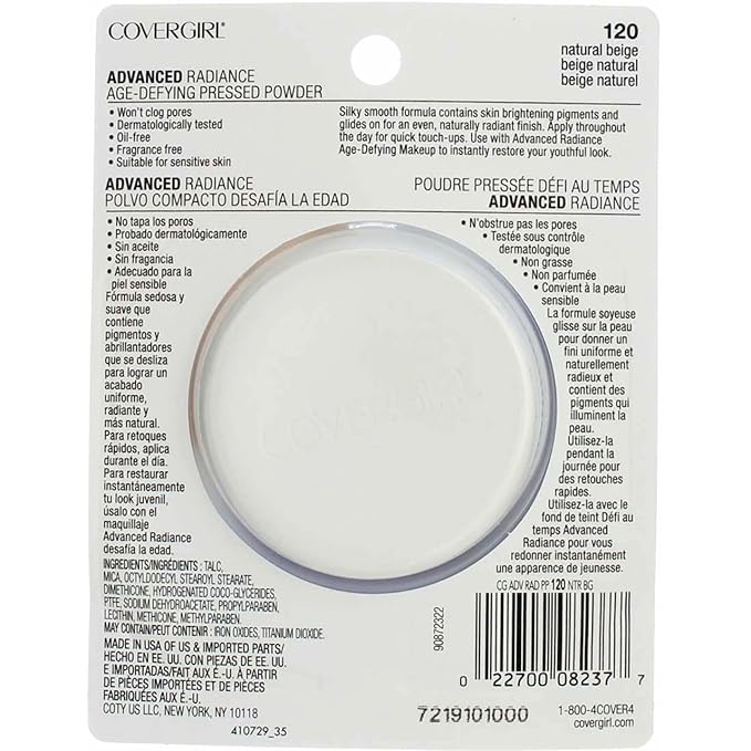 COVERGIRL Advanced Radiance Age-Defying Pressed Powder Natural Beige 120.39 Ounce (packaging may vary)-VivaGrace Women