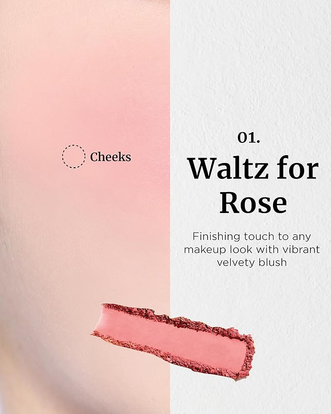 VDL Cheekstain Pastel Blush for Cheeks (Waltz for Rose, 0.2oz)- Lightweight, Velvet Powder Formula - Seamless, Long-Lasting, Natural-Looking Glow | Korean Makeup-VivaGrace Women