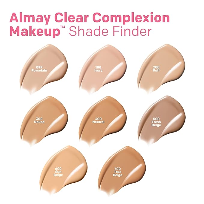 Almay Clear Complexion Acne Foundation Makeup with Salicylic Acid - Lightweight, Medium Coverage, Hypoallergenic, Fragrance-Free, for Sensitive Skin, 750 Golden, 1 fl oz.-VivaGrace Women
