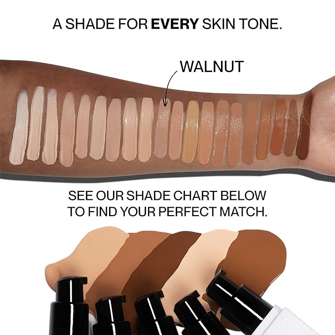 HIDE PREMIUM Liquid Foundation, Multi-Use Waterproof Foundation, Medium/Full Coverage Foundation, Shades for All Skin Types (See Shade Finder), Walnut, 1 fl oz-VivaGrace Women