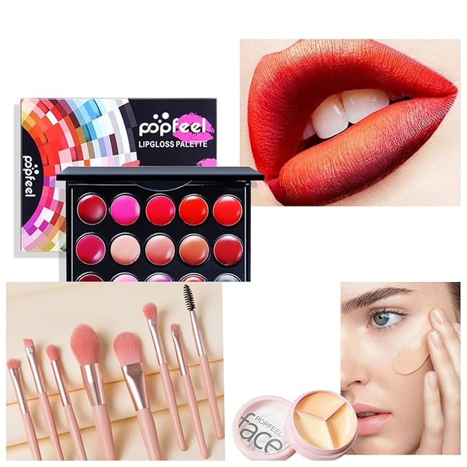 All In One Makeup Kit for Girls, Makeup Kit for Women Full Kit with Eye Shadow Palette, Makeup Brushes, Lipstick Palet, Eyebrow Pencil, Eyeliner, Concealer for Beginners and Professionals-VivaGrace Women