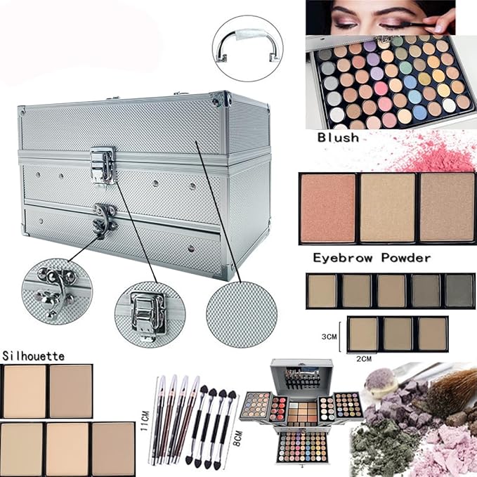 VERONNI 132 Colors All In One Makeup Palette For Women, Eyeshadow Makeup Palette Set, Professional Full Eye Makeup Kit Lipstick Concealer Contour Face Makeup Cosmetics Kit (132 colors)-VivaGrace Women