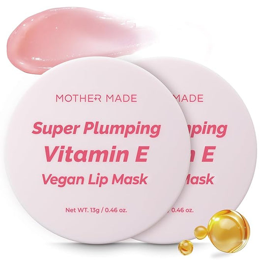 Natural Plumping Vitamin E Lip Mask 2EA | Hydrating Lip Moisturizer For Soft, Smooth, Plump Lips, Infused with Natural Oils, Organic Shea Butter, Collagen, Korean Skincare, Lip Gloss-VivaGrace Women