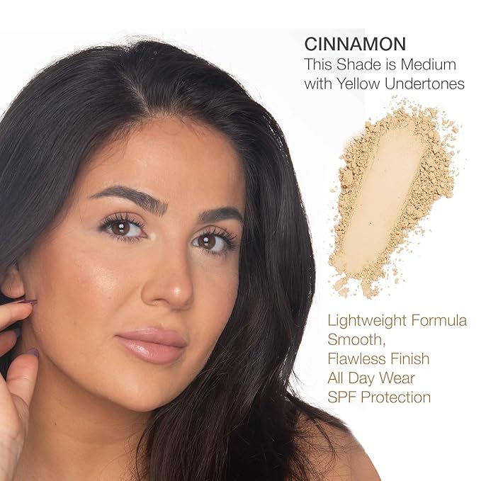 bellapierre Mineral Foundation SPF 15 - Loose Powder Foundation | Vegan & Cruelty Free Natural Makeup | Full Coverage Matte Finish | Hypoallergenic | Oil & Talc Free - 0.32 Oz - Cinnamon-VivaGrace Women