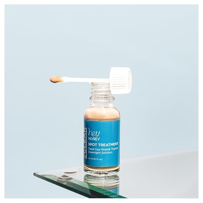 Hey Honey Skincare Be Clear - Acne Spot Treatment Overnight, Pimple Drying Lotion, Use Over Zits Whitehead & Blemishes 1 OZ-VivaGrace Women
