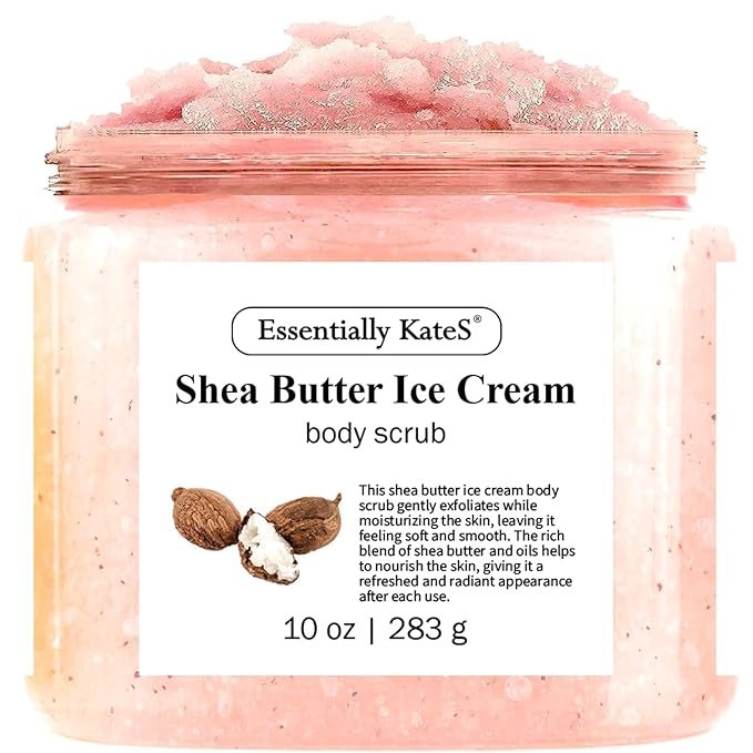 Shea Butter Ice Cream Body & Foot Scrubs 10 Oz - a Soft Serve Texture with a Nice soothing and Moisturizing Effect. Scent is Beautiful - The best stocking stuffer.-VivaGrace Women