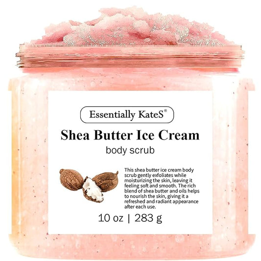 Shea Butter Ice Cream Body & Foot Scrubs 10 Oz - a Soft Serve Texture with a Nice soothing and Moisturizing Effect. Scent is Beautiful - The best stocking stuffer.-VivaGrace Women