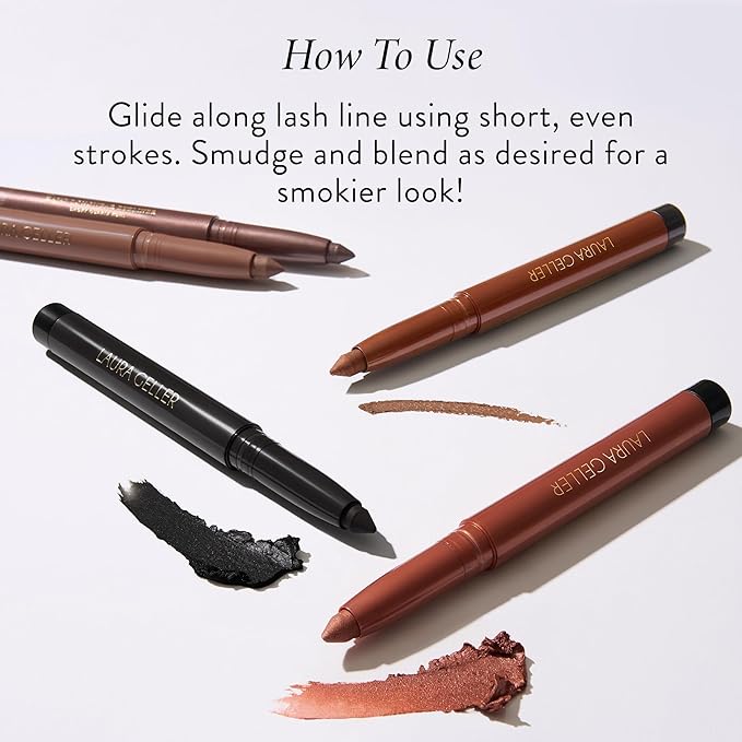 LAURA GELLER NEW YORK Kajal Longwear Kohl Eyeliner Pencil - Soft Slate Kohl - Caffeine and Vitamin E - Smooth & Blendable Liner - Built-In Sharpener-VivaGrace Women