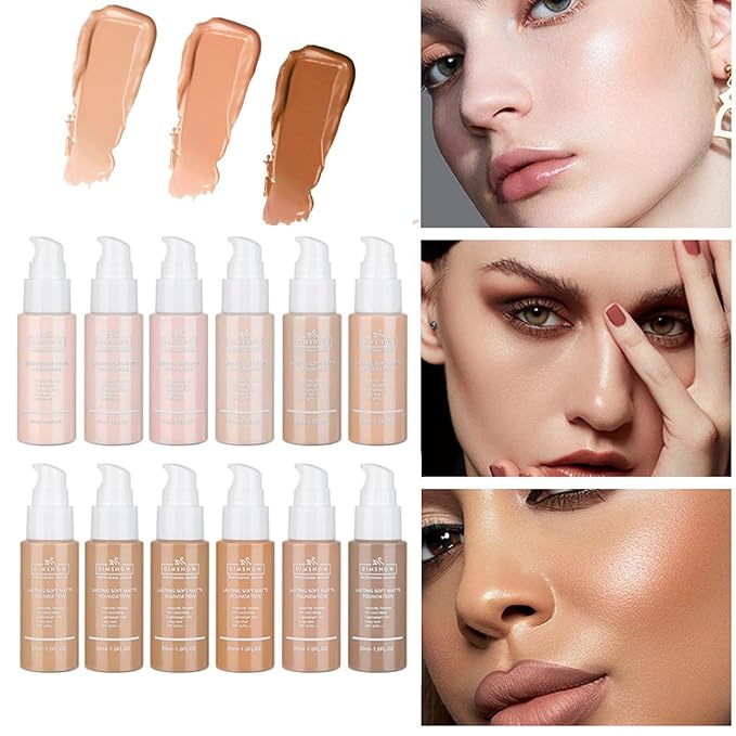 Flawless Matte Liquid Foundation Makeup, Vegan & Cruelty-Free, Liquid Oil-Free Foundation Face Makeup for Combination & Oily Skin, Longwear Medium-Full Coverage (04, 30ml)-VivaGrace Women