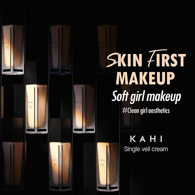 KAHI Single Veil Cream | Hangyob Foundation | Korean Tinted Moisturizer | Hydrating Perfect Cover BB Cream | Korean Skincare Makeup | Collagen Concealer Sun Cream Foundation 1.01 fl oz-VivaGrace Women