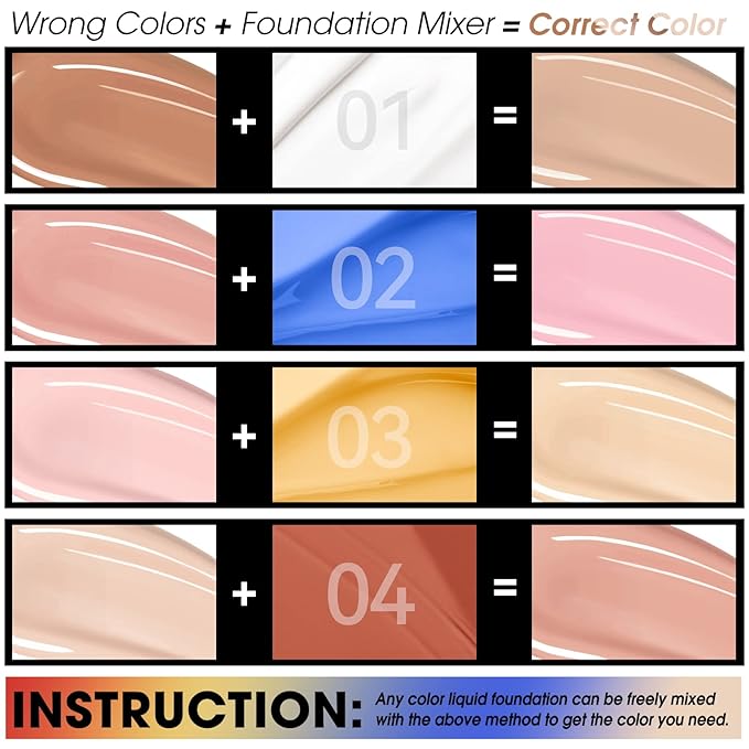Orange Foundation Mixing Pigment for Adjusting Shade and Color Corrector, Blends Easily With Foundation, Orange Color Corrector for Adjusting Foundation from Cold to Warm (04# Orange)-VivaGrace Women