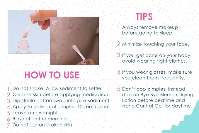 Bye Bye Blemish Acne Drying Lotion, Reduce Pimples Overnight, On-the-Spot Pimple Treatment, Beauty Skincare Essential - 1oz. (3 Pack)-VivaGrace Women