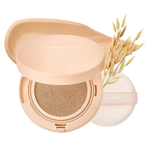 Natural Cover Glow Cushion Foundation | Korean Foundation Makeup | Long-Lasting Buildable Coverage | Lightweight and Moisturizing | Flawless Finish 0.42oz (23N Natural Beige)-VivaGrace Women