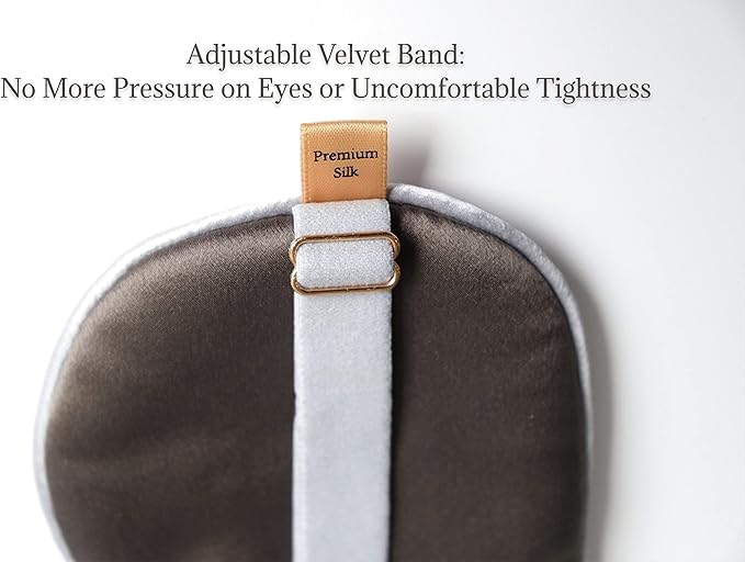 Premium Handcrafted 25 Momme Mulberry Silk Eye Mask for Sleeping (Silver Lining)-VivaGrace Women