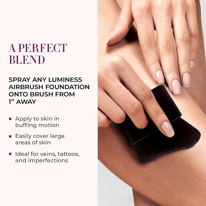 LUMINESS Professional-Grade L500 Buffing Makeup Brush - Angled Make Up Air Brush for Airbrush Spray Foundation - Face Brush for Seamless Buffing & Blending Application, Natural-Looking Finish-VivaGrace Women