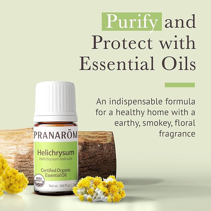 Pranarom USDA Certified Organic Helichrysum Essential Oil (2ml), 100% Pure Natural Therapeutic Grade for Skincare, Lotions, Aromatherapy, Diffusion, and Wellness-VivaGrace Women
