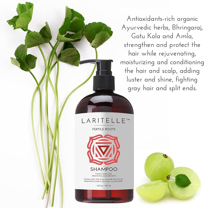 Organic Hair Growth Shampoo 17.5 oz – Fortifying & Strengthening with Ayurvedic Herbs, Lavender, Ginger, Rosemary, Patchouli, Clove – Reduces Shedding, Promotes Growth – Vegan, Made in USA-VivaGrace Women