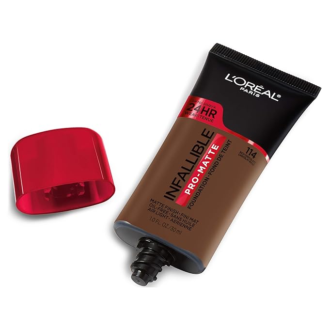 L'Oreal Paris Cosmetics Makeup Infallible Pro-Matte Liquid Longwear Foundation, Rich Chocolate, 1 fl oz.-VivaGrace Women