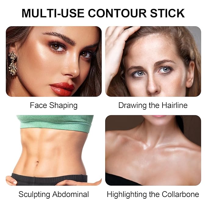 FV Cream Contour Stick, 2-in-1 Face Shaping Stick for Highlighting & Contouring, Bronzer Stick，Long Lasting & Waterproof，Non-Sticky Highlighter Makeup Pen for Medium/Tan Skin Tones, 0.26oz (7.5g)-VivaGrace Women