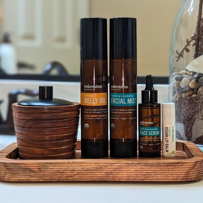 First Trimester Set – All Natural Skincare Pregnancy Gift Box – Anti-stretch mark Belly Oil, Rose Facial Mist, Youth Glow Face Serum, Lip Balm - Mambino Organics-VivaGrace Women