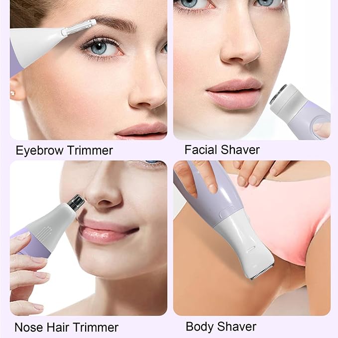 Electric Razors for Women, Bikini Trimmer for Women, Multifunction 5 in 1 Lady Shaver Kit for Face Nose Eyebrow Arms Armpit Legs Pubic Area-VivaGrace Women