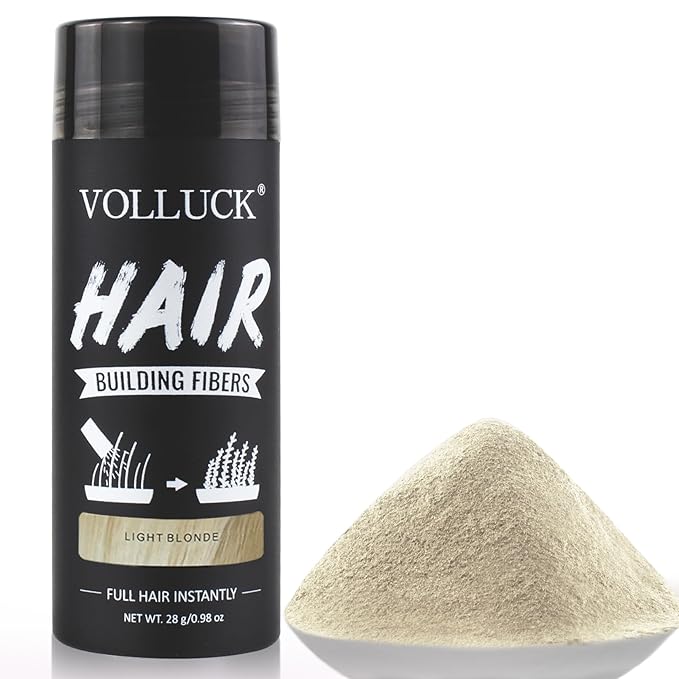 VOLLUCK Hair Fibers for Thinning Hair, Instant Coverage Hair Building Fibers for Women and men, Natural Hair Powder for Conceal Hair Loss 28 g (Light Blonde)-VivaGrace Women