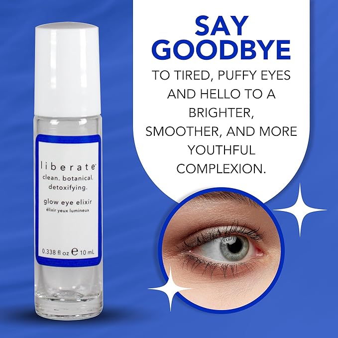 Glow Eye Elixir - .338 Oz Eye Serum with Roller Ball Applicator - Under Eye Serum for Dark Circles and Puffiness - Hydrating Eye Cream for Men and Women to Smooth Fine Lines and Wrinkles-VivaGrace Women