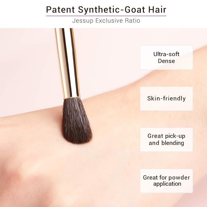 Jessup Professional Eye Makeup Brushes Set Natural-Synthetic 15pcs for Eyeshadow Blending Concealer Eyeliner Eyebrow, Zinfandel T284-VivaGrace Women