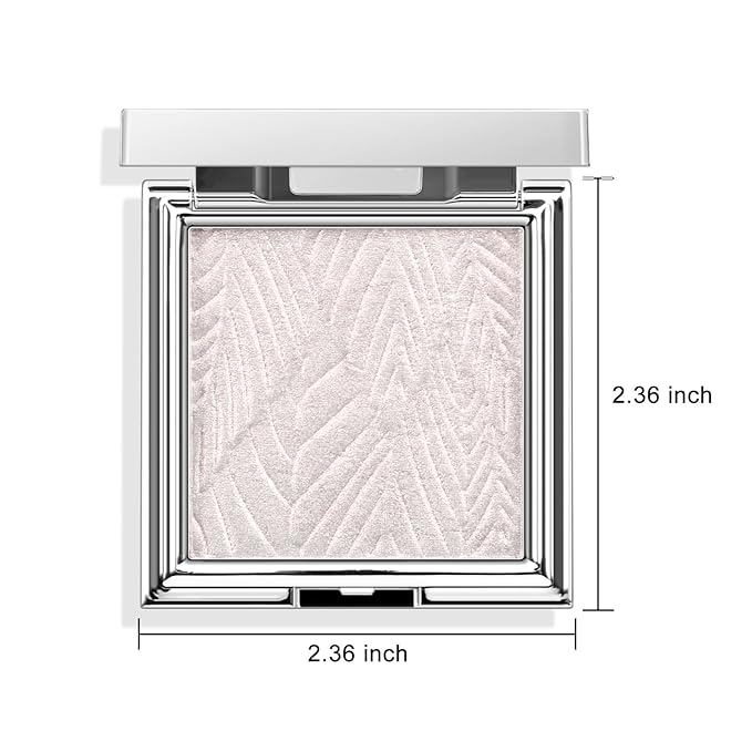 Boobeen Highlighter Makeup Highlighter Powder Palette, Shimmer Illuminator Highlight Contouring Palette Come with Mirror, Long Lasting Glow Defining the Face and Body-VivaGrace Women