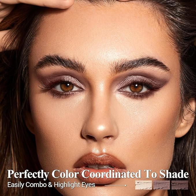 Brown Eyeshadow Stick Makeup 6PCS Set, Neutral Eyeshadow Palette Metallic Shimmer Matte Cream Eye Shadow Eyeliner Brightener Pencil Crayon - TAUPE MAUVE-VivaGrace Women