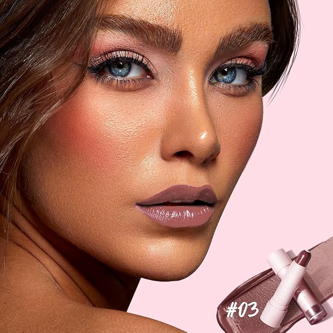 2PCS Tinted Lip Balm, Natural Semi-Gloss Finish, Hydrating Coloring 2 in 1 Lip Stick for Girls & Women 01&03-VivaGrace Women