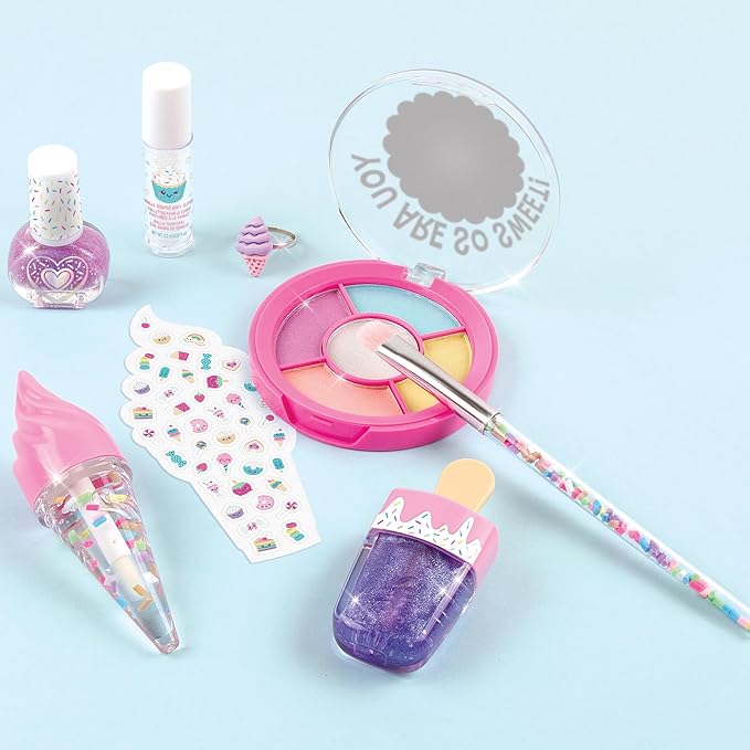 Make It Real: Candy Shop Cosmetic Set - 9 pcs, Vanilla & Strawberry Scented Cosmetics, Ice-Cream Shaped Glosses, Beauty Kit, Tweens, Girls & Kids Ages 8+-VivaGrace Women
