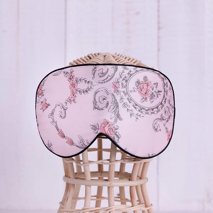 100% Pure Silk Eye Mask Sleep Eye Mask Eye Cover Eyeshade Sleeping Eye Mask Floral Colors (#1)-VivaGrace Women