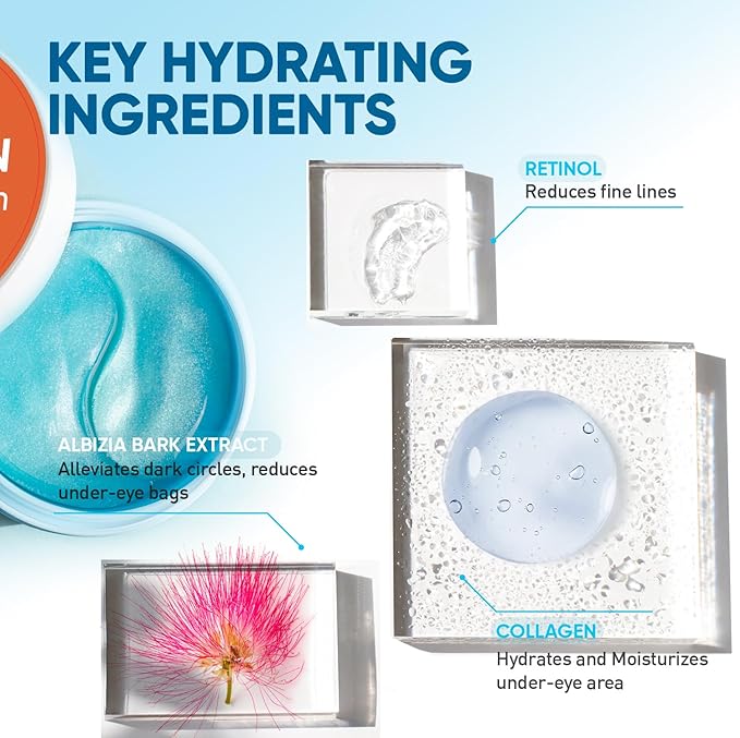 Under Eye Patches for Anti-Aging: 30 Pairs Retinol Collagen Gel Eye Pads - Reduces Wrinkles, Dark Circles, Eye Bags & Puffiness, Fine Lines Smoothing Treatment & Hydrating Eye Mask for Women-VivaGrace Women