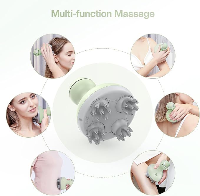 COMFIER Scalp Massager, Electric Head Scratcher, Portable Head Massager for Hair Growth with 84 Silicone Massage Nodes, Dog&Cat Massager, Rechargeable, Waterproof, Gifts for Mom,Dad,Women,Men (Green)-VivaGrace Women