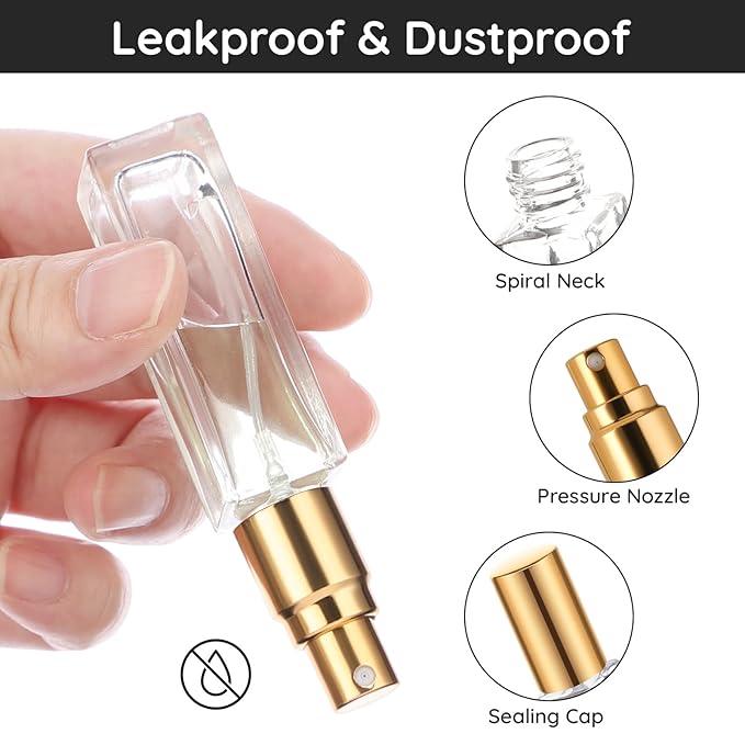 Segbeauty Perfume Travel Refillable, 5pcs 0.34 oz Portable Perfume Bottle, Empty Glass Sprayer Perfume Replacement Bottles for Travel Scent Toiletries Pump Bottle-VivaGrace Women