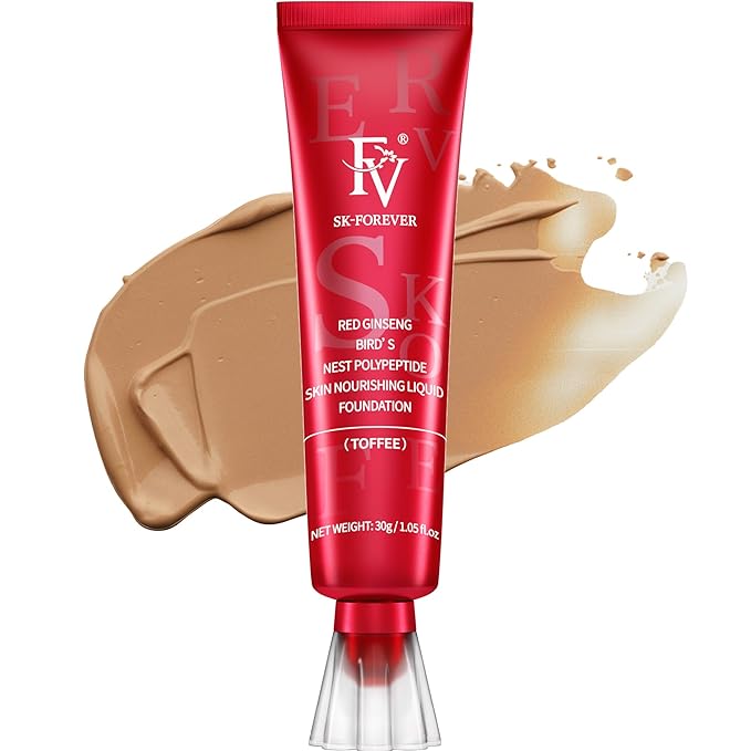 FV Waterproof Foundation with Oil-control, Long Lasting & Lightweight, Buildable Coverage, Matte Foundation for Oily/Normal Skin, Sweat-resistant Liquid Makeup Foundation for Face, 30g, Toffee-VivaGrace Women