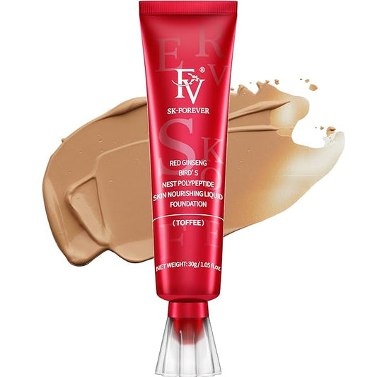 FV Waterproof Foundation with Oil-control, Long Lasting & Lightweight, Buildable Coverage, Matte Foundation for Oily/Normal Skin, Sweat-resistant Liquid Makeup Foundation for Face, 30g, Toffee-VivaGrace Women